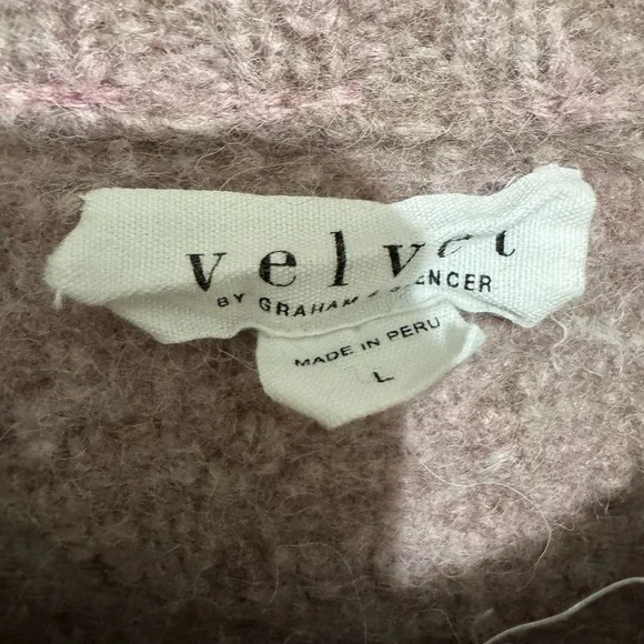 Velvet by Graham & Spencer Lavender Cropped Button Cardigan Shrunken Large - Picture 6 of 11